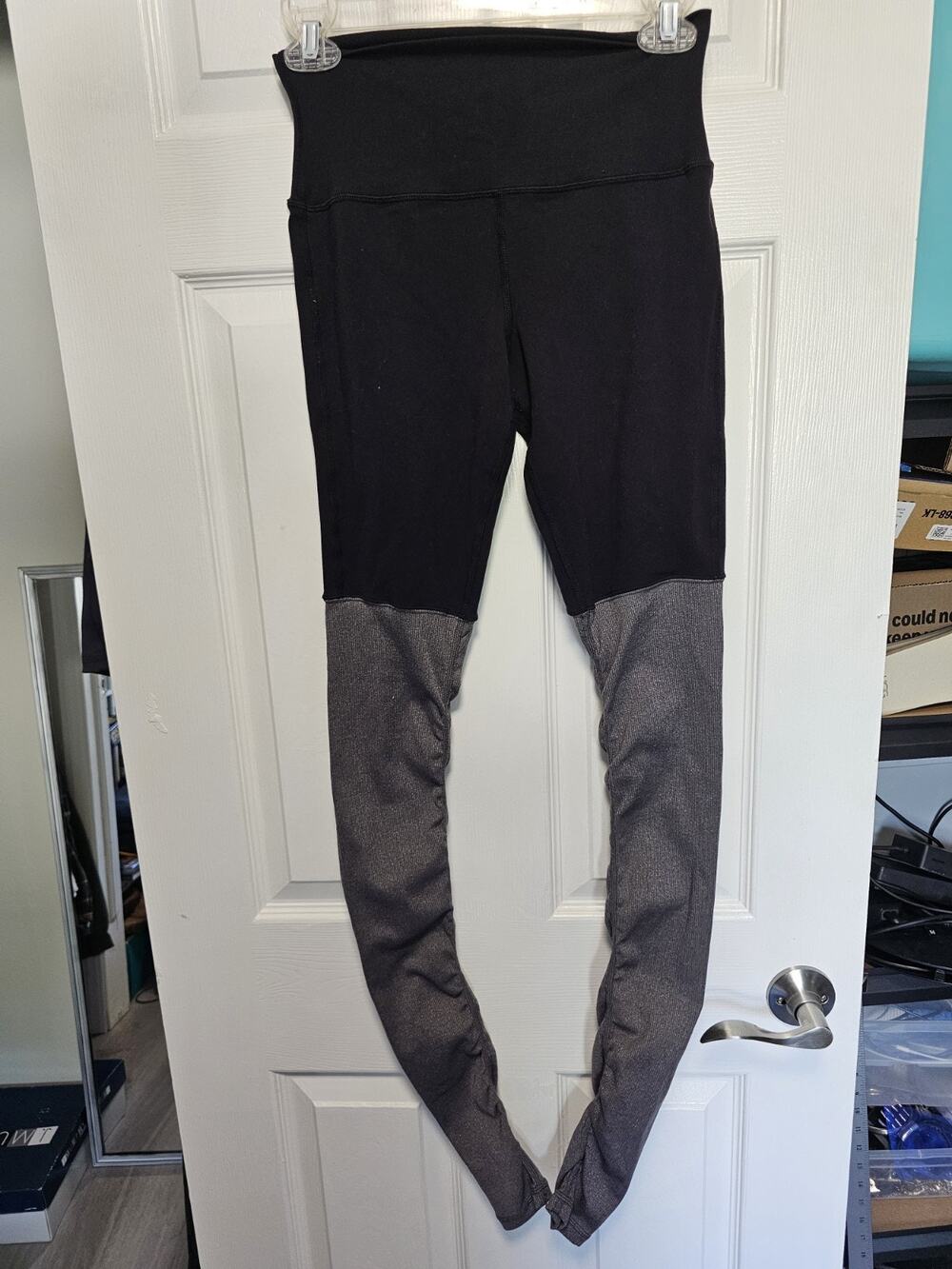 Alo Yoga Women's Goddess Ribbed Legging Anthracite/Black Size S